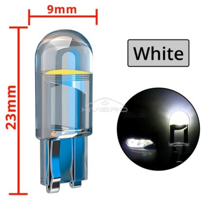 2 ضوء أبيض للسيارة بقوة 5 واط و12 فولت حجم صغير وذات سطوع عالي مقاوم للماء والتأثيرات الجوية و سهل التركيب