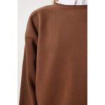 هودي سويت شيرت شتوي باللون البني Happiness İstanbul