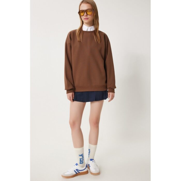 ⁦هودي سويت شيرت شتوي باللون البني Happiness İstanbul⁩ - الصورة ⁦2⁩