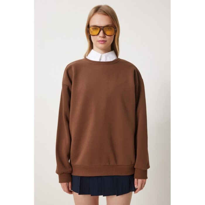 ⁦هودي سويت شيرت شتوي باللون البني Happiness İstanbul⁩ - الصورة ⁦3⁩