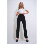 ⁦بنطال نسائي لايكرا باللون الأسود – Trend Alaçatı Stili⁩ - الصورة ⁦3⁩