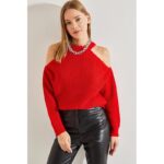 بلوزة كت شتوية لون احمر One Size