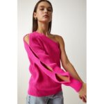 بلوزة صوف باللون الفوشي ايد وحدة One Size