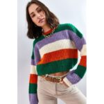 ⁦بلوزة صوف شتوية ملونه (اخضر واورنج وونهدي وايفوري) One Size⁩ - الصورة ⁦2⁩