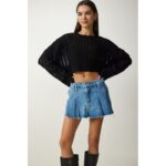 بلوزة صوف اسود One Size