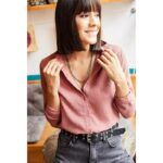 قميص كوردروي باللون النود الزهري One Size