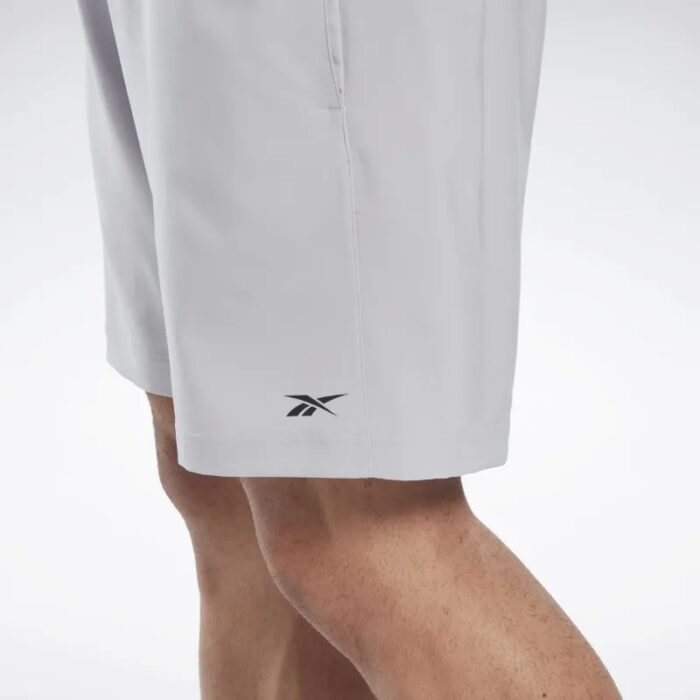 ⁦Reebok Mens' Workout Ready Shorts- Silver⁩ - الصورة ⁦4⁩