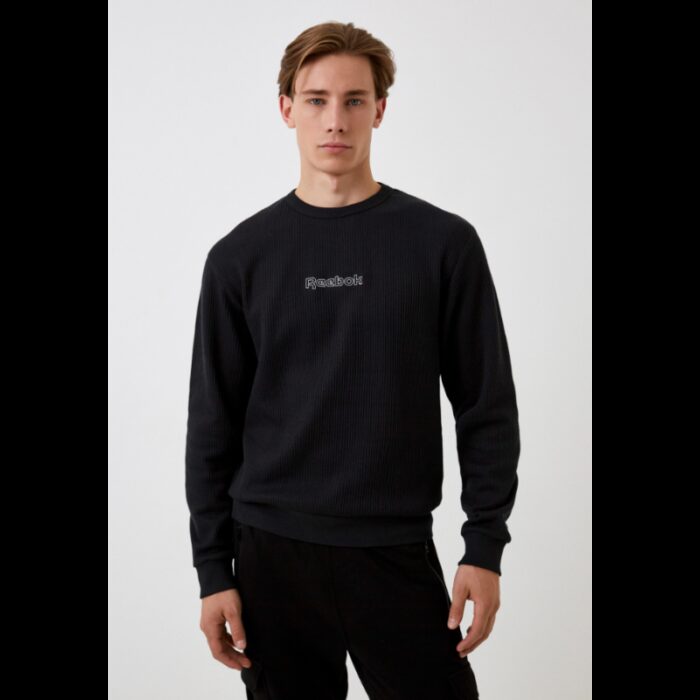 ⁦Reebok Mens' RI VS WAFFLE CREW Sweatshirt - Black⁩ - الصورة ⁦2⁩