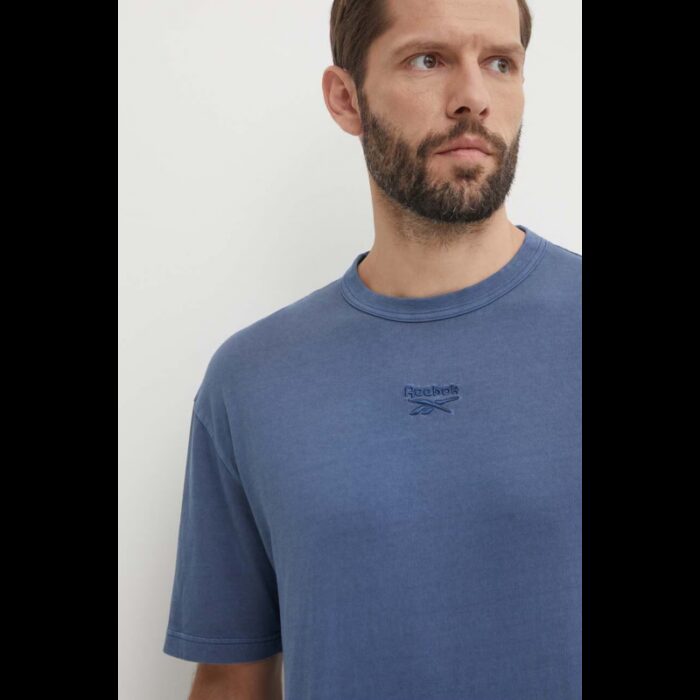 ⁦Reebok Men's Ri Washed T-Shirt - Blue⁩ - الصورة ⁦5⁩
