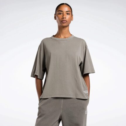 Reebok Women's Classics Natural Dye Boxy Tee- Beige