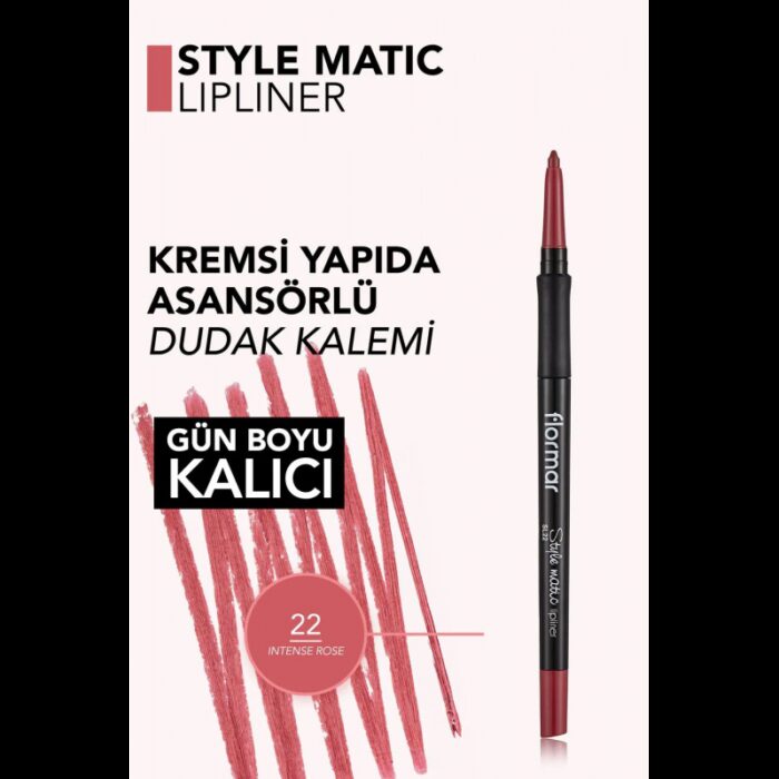 ⁦Stylematic Mat SL22 INTENSE ROSE قلم تحديد الشفاه من فلورمار⁩ - الصورة ⁦4⁩