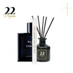 معطر عيدان 50 مل برائحة بلو شانيل من 22 بيرفيوم مع ستكر وميدالية