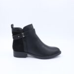 ⁦جزمة ساق متوسط الطول للنساء لون أسود⁩ - الصورة ⁦3⁩