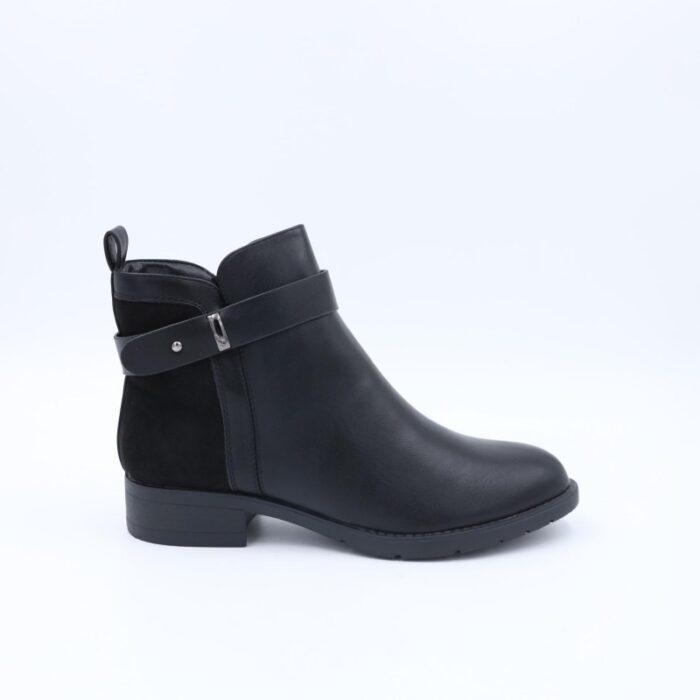 ⁦جزمة ساق متوسط الطول للنساء لون أسود⁩ - الصورة ⁦3⁩