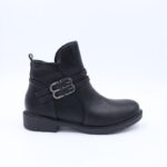 ⁦جزمة بسحاب تصميم ساق متوسط الطول للنساء لون أسود⁩ - الصورة ⁦3⁩