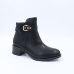 ⁦جزمة ساق متوسط الطول للنساء لون أسود⁩ - الصورة ⁦2⁩