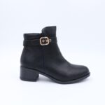 ⁦جزمة ساق متوسط الطول للنساء لون أسود⁩ - الصورة ⁦3⁩