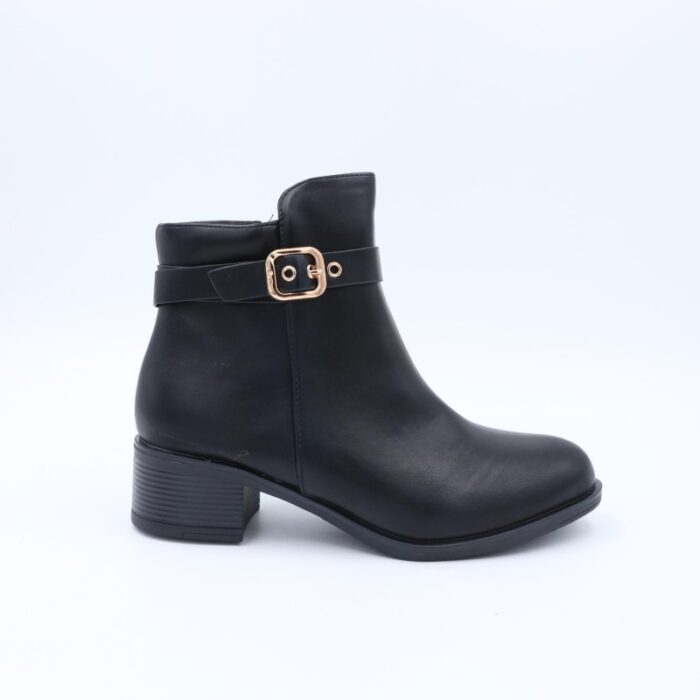 ⁦جزمة ساق متوسط الطول للنساء لون أسود⁩ - الصورة ⁦3⁩