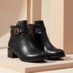 ⁦جزمة ساق متوسط الطول للنساء لون أسود⁩ - الصورة ⁦6⁩