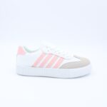 ⁦حذاء جلد رياضي كلاسيك للنساء لون أبيض وزهري⁩ - الصورة ⁦3⁩