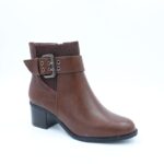 ⁦جزمة نسائية ساق متوسط الطول بكعب عريض لون بني قهوة⁩ - الصورة ⁦2⁩