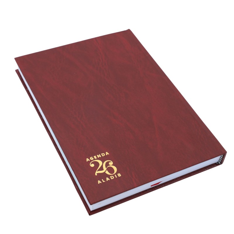 ⁦أجندة 2026 جلد سادة من الأديب لون بني غامق مقاس 17.5*24.5 سم حجم كبير⁩ - الصورة ⁦1⁩