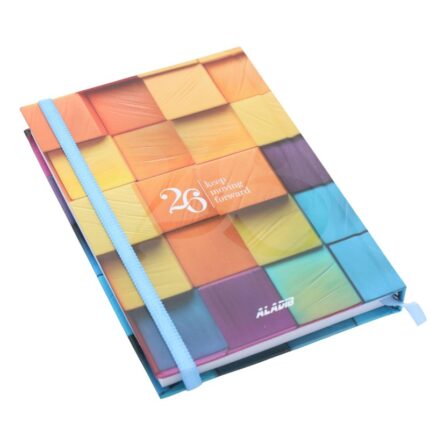 أجندة 2026 من أديب بتصميم مربعات ملونة مقاس 12*17 سم