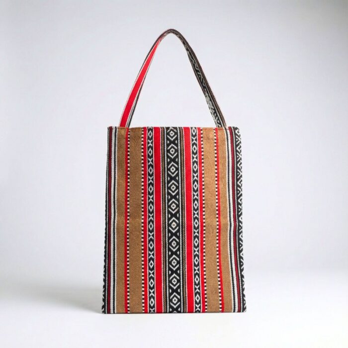 ⁦شنطة توت باغ عملية بسيطة بالقماش البدوي الوان منوعة بيج⁩ - الصورة ⁦3⁩