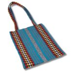 ⁦شنطة توت باغ عملية بسيطة بالقماش البدوي الوان منوعة تركواز غامق⁩ - الصورة ⁦2⁩