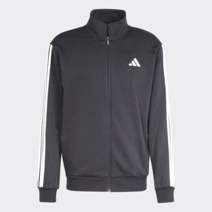 adidas Men's 3-STRIPES FLEECE Tracksuit- Black