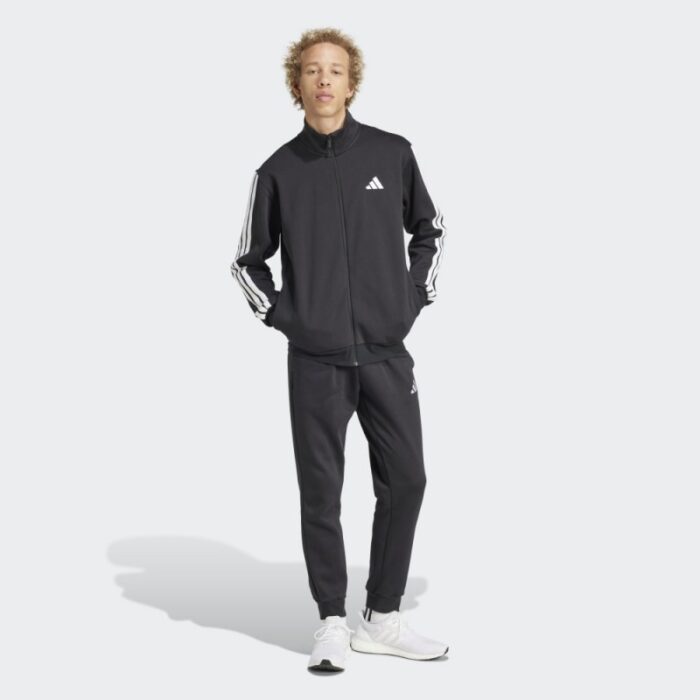 ⁦adidas Men's 3-STRIPES FLEECE Tracksuit- Black⁩ - الصورة ⁦4⁩