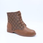 ⁦جزمة نسائية بسحاب لون كاكي وبني⁩ - الصورة ⁦2⁩