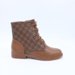 ⁦جزمة نسائية بسحاب لون كاكي وبني⁩ - الصورة ⁦3⁩