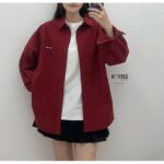 قميص بأكمام طويلة للنساء لون خمري