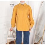 ⁦قميص بأكمام طويلة للنساء لون كموني⁩ - الصورة ⁦2⁩