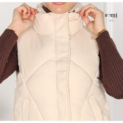 فست قصير للنساء لون بيج