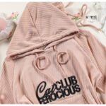 طقم مخمل ستاتي قطعتين للنساء لون زهري