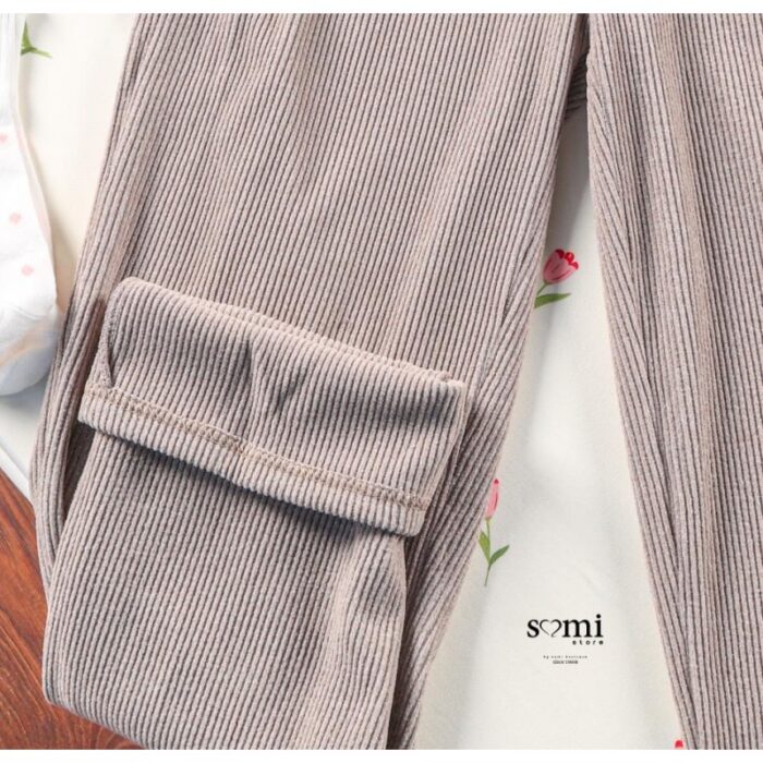 ⁦طقم مخمل ستاتي قطعتين للنساء لون نهدي فاتح⁩ - الصورة ⁦4⁩