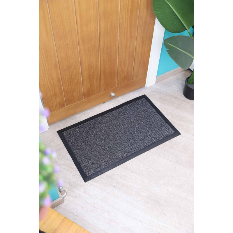 ⁦[19490201] دعسة مدخل بيت DOOR MATS DASH CHARCOAL 45 X 75 CM⁩ - الصورة ⁦1⁩