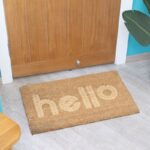 ⁦[19496001] دعسة مدخل بيت DOOR MATS Hello NATURAL 45X75 CM⁩ - الصورة ⁦2⁩