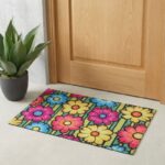 ⁦[19480101] دعسة مدخل بيت مطاط DOOR MAT FLOWER 75X45 CM⁩ - الصورة ⁦2⁩