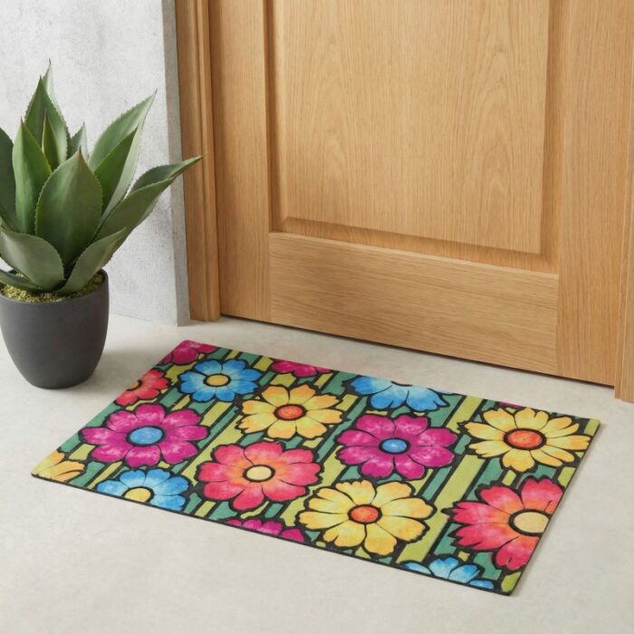 ⁦[19480101] دعسة مدخل بيت مطاط DOOR MAT FLOWER 75X45 CM⁩ - الصورة ⁦2⁩