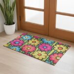 ⁦[19480101] دعسة مدخل بيت مطاط DOOR MAT FLOWER 75X45 CM⁩ - الصورة ⁦3⁩