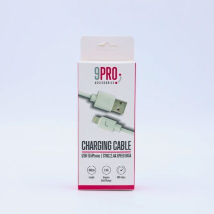 كابل ايفون لون ابيض 9 pro