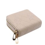 ⁦جزدان ستاتي جلد سحابين حجم صغير لون بيج⁩ - الصورة ⁦2⁩