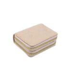 ⁦جزدان ستاتي جلد سحابين حجم صغير لون بيج⁩ - الصورة ⁦3⁩