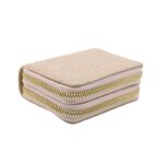 ⁦جزدان ستاتي جلد سحابين حجم صغير لون بيج⁩ - الصورة ⁦4⁩