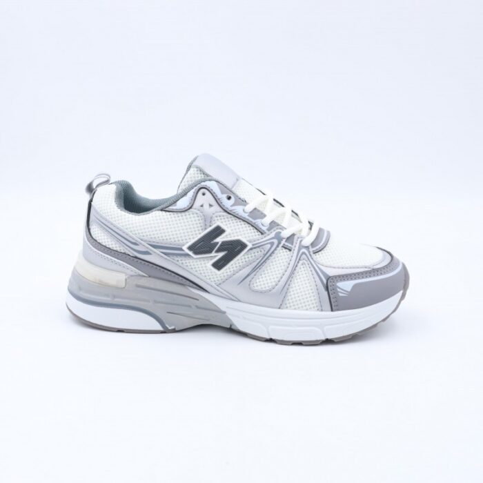 ⁦بوت رياضي ستاتي لون أبيض ورمادي⁩ - الصورة ⁦3⁩