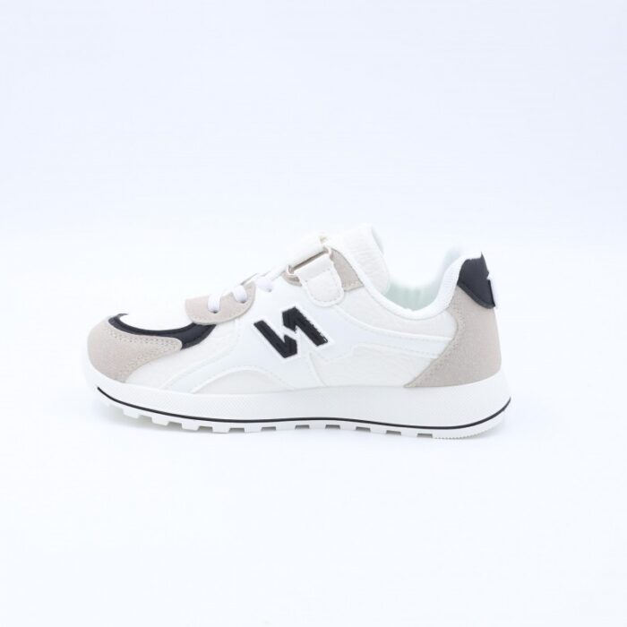 ⁦حذاء تصميم رياضي بناتي لون ابيض واسود⁩ - الصورة ⁦4⁩