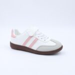 ⁦بوت رياضي بناتي لون أبيض وزهري⁩ - الصورة ⁦2⁩